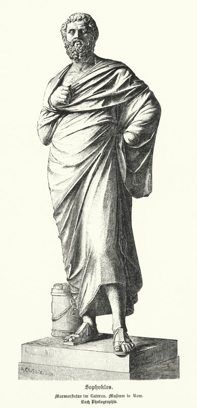Statua di marmo di Sofocle, drammaturgo greco antico da German School