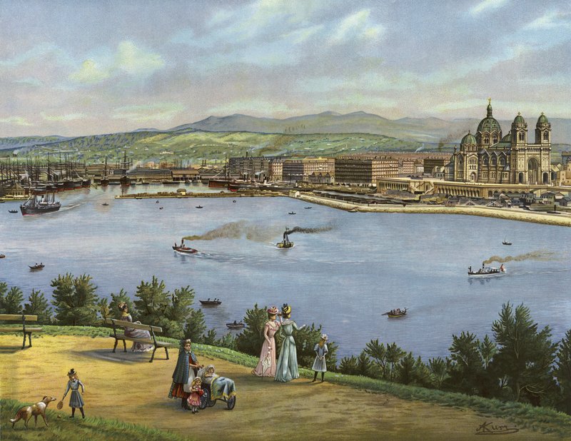 Marsiglia, Francia (cromolito) da German School