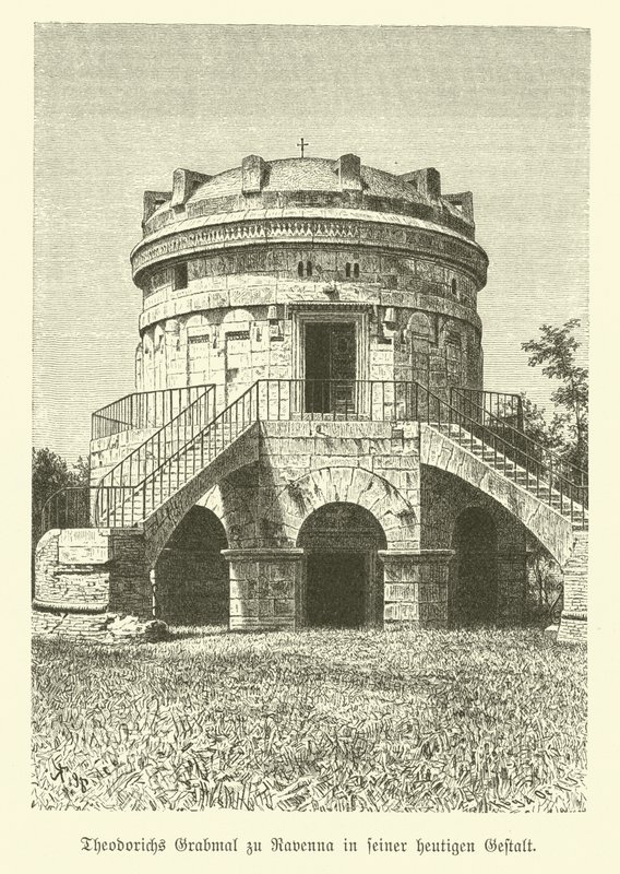 Mausoleo di Teodorico il Grande, Re degli Ostrogoti, Ravenna, Italia da German School