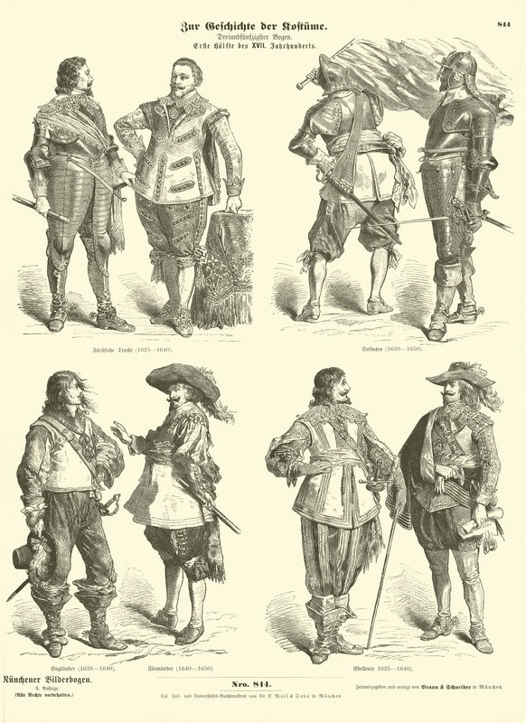 Costumi maschili della prima metà del XVII secolo da German School