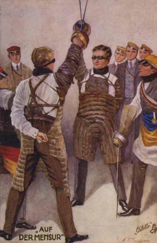 Mensur (litografia a colori) da German School