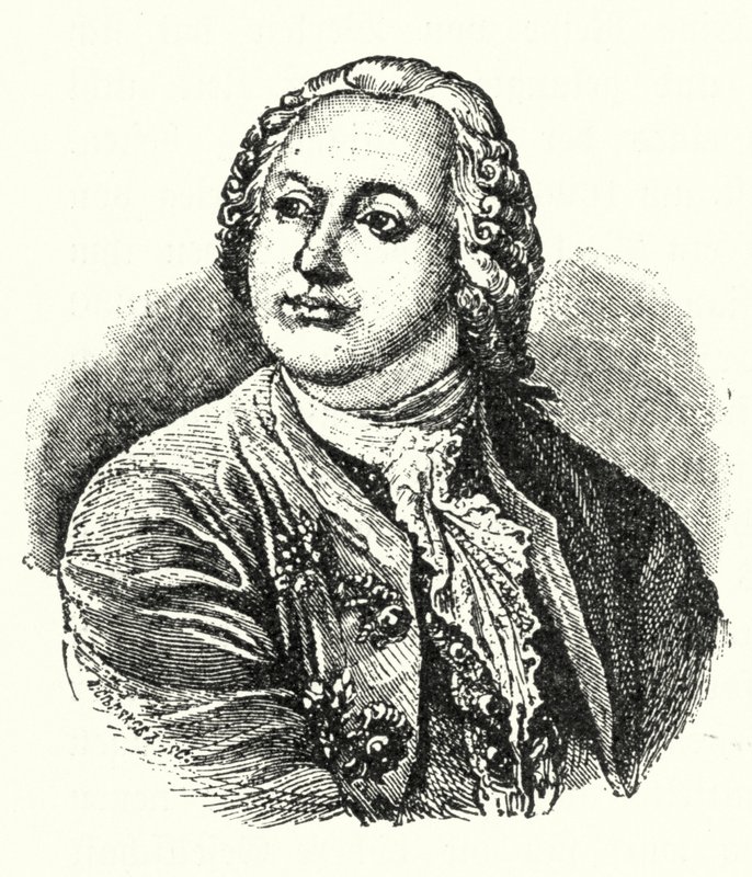 Mikhail Lomonosov, scrittore e scienziato russo (incisione) da German School