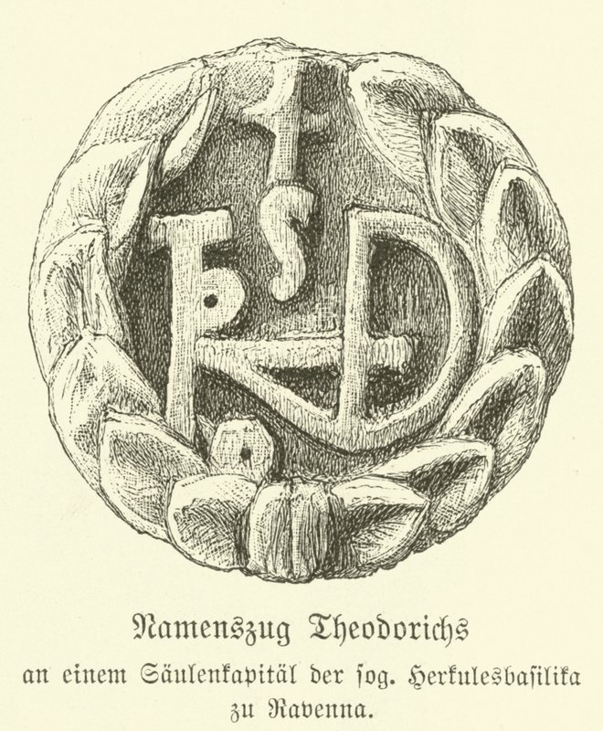 Monogramma di Teodorico il Grande, Re degli Ostrogoti da German School
