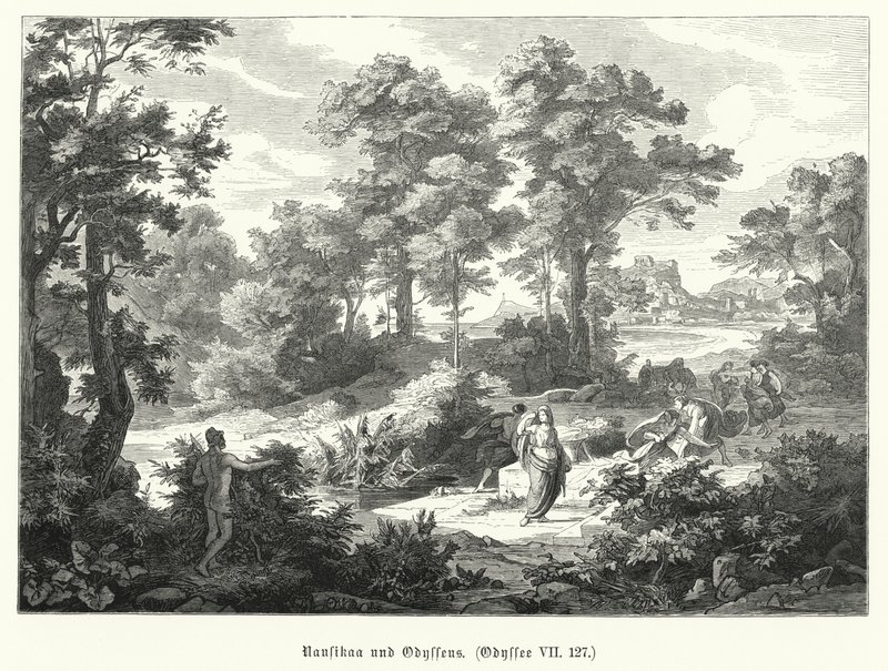 Nausicaa e Ulisse, scena dall