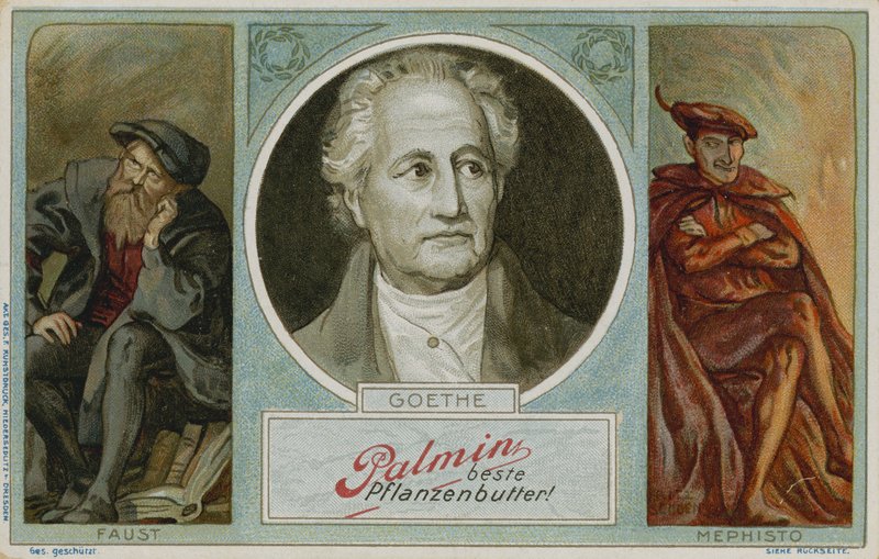 Carta commerciale Palmin con immagine di Goethe da German School