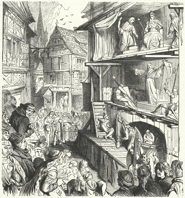 Rappresentazione di una Passione nel XVI secolo (incisione) da German School