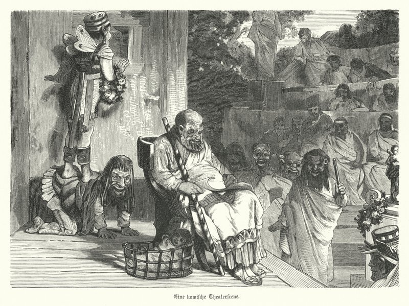 Rappresentazione di una commedia in un teatro dell