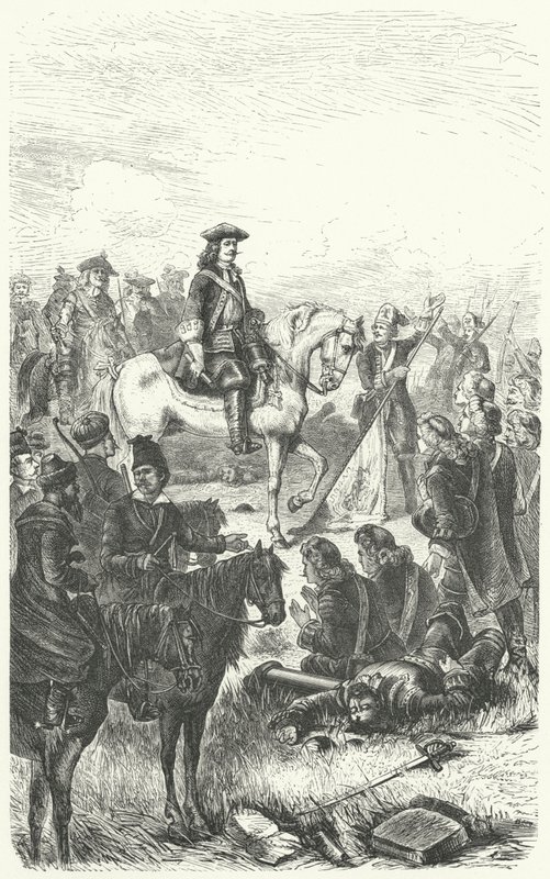 Pietro il Grande di Russia alla battaglia di Poltava da German School