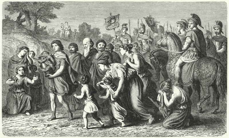 Polibio che porta le ceneri di Filopemene in solenne processione a Megalopoli da German School