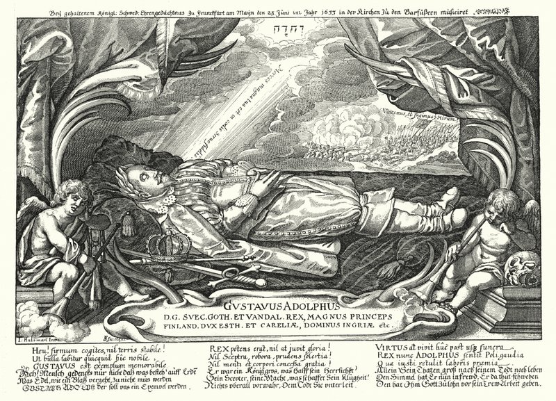 Ritratto del re defunto Gustavo Adolfo di Svezia da German School