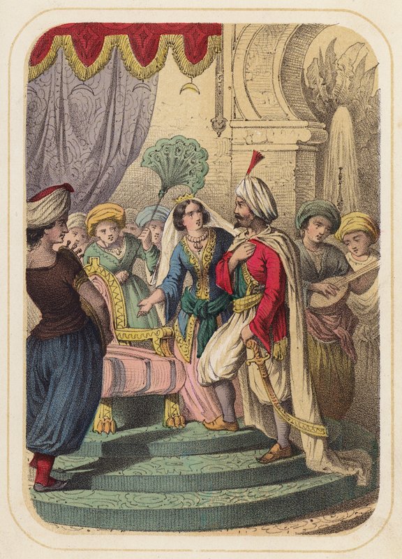 Il principe Agib in una scena da Le mille e una notte da German School