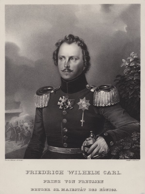 Principe Guglielmo di Prussia (1783-1851), fratello del re Federico Guglielmo III (litografia) da German School