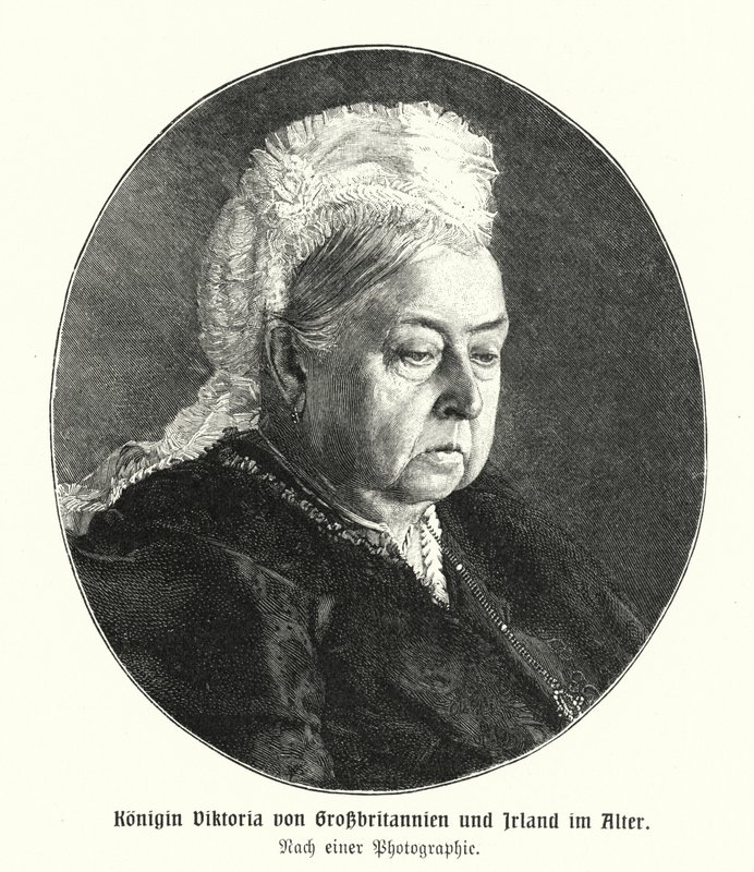 La regina Vittoria in età avanzata (incisione) da German School