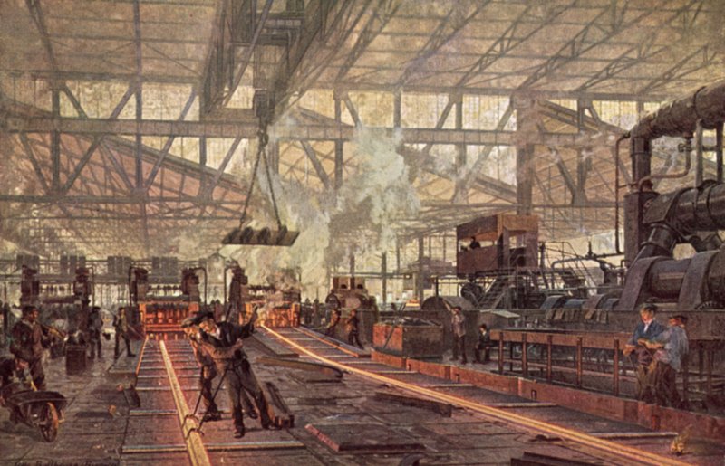 Laminatoio ferroviario, Acciaierie Krupp, Essen, Germania da German School