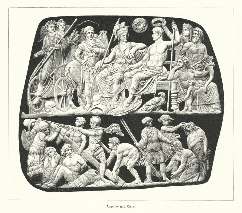 Imperatore romano Augusto e sua terza moglie, Livia da German School