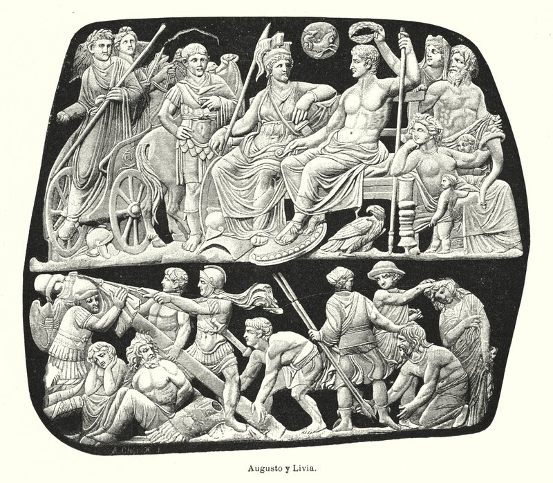 Imperatore romano Augusto e sua terza moglie, Livia da German School