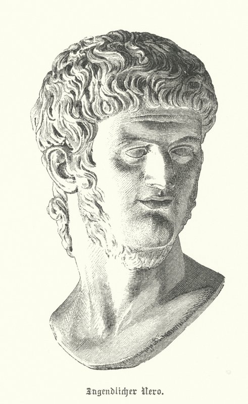 Imperatore romano Nerone nella sua giovinezza (incisione) da German School
