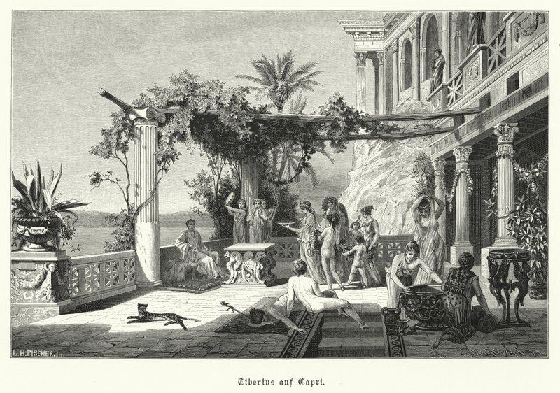 Imperatore romano Tiberio sull