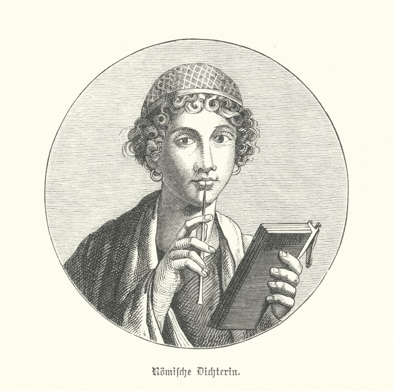 Poetessa romana (incisione) da German School