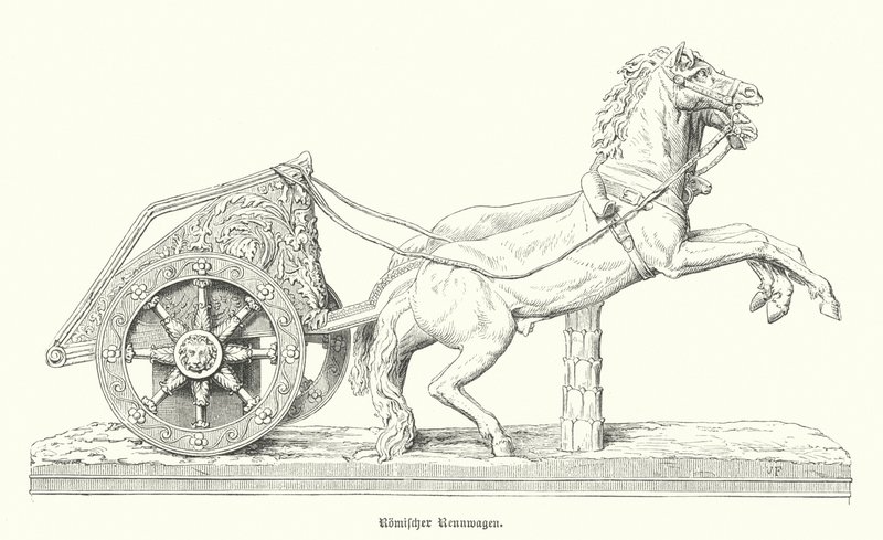Carro da corsa romano (incisione) da German School