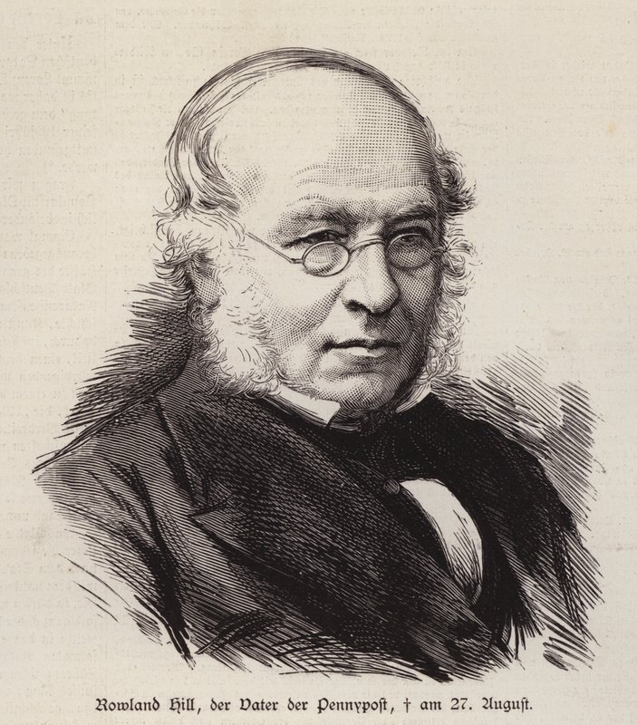 Rowland Hill, riformatore britannico del servizio postale e inventore del francobollo da German School