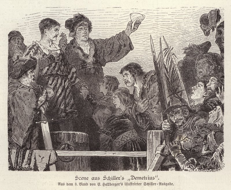 Scena dal dramma incompiuto di Friedrich Schiller Demetrius da German School