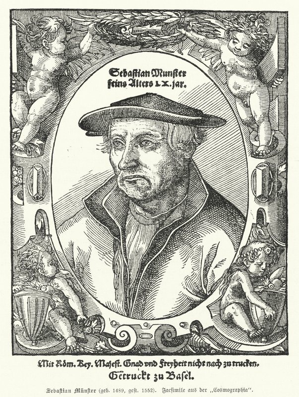 Sebastian Muenster, cartografo, cosmografo e autore tedesco di Cosmographia da German School