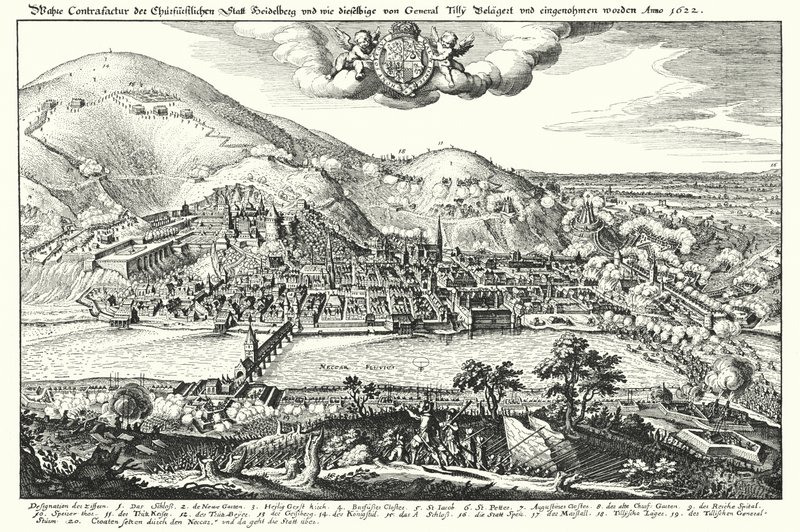 Assedio di Heidelberg da parte del Conte di Tilly da German School