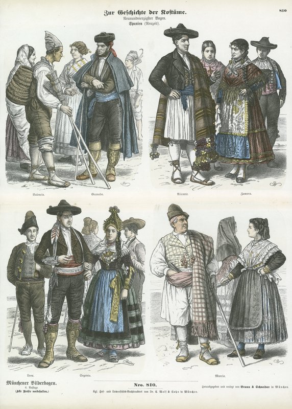 Costumi regionali spagnoli, XIX secolo da German School