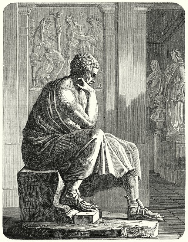 Statua di Aristotele, filosofo e scienziato dell