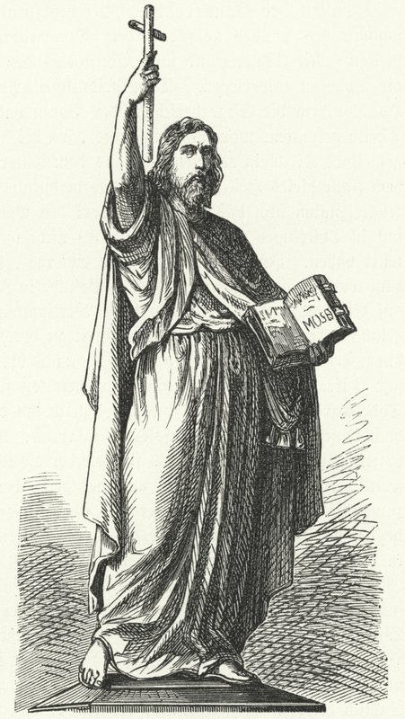 Statua di San Bonifacio (c675-754), missionario anglosassone nelle parti germaniche dell