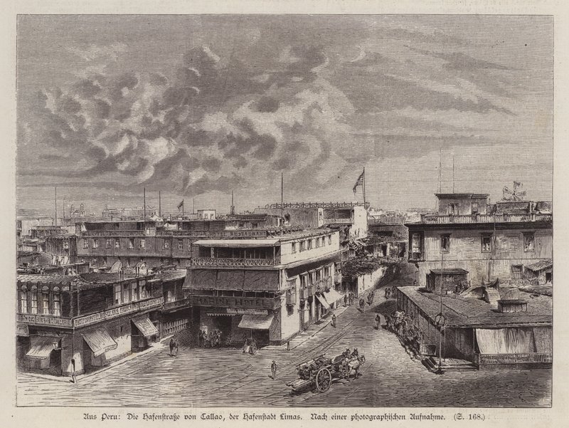 Strada che conduce al porto di Callao, porto di Lima, Perù da German School
