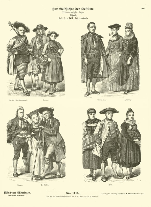 Costumi svizzeri, fine XVIII secolo da German School