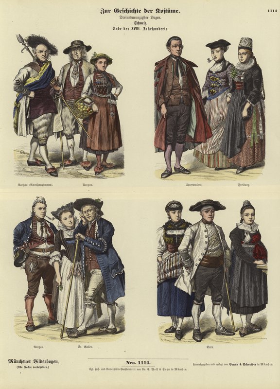 Costumi svizzeri, fine XVIII secolo da German School