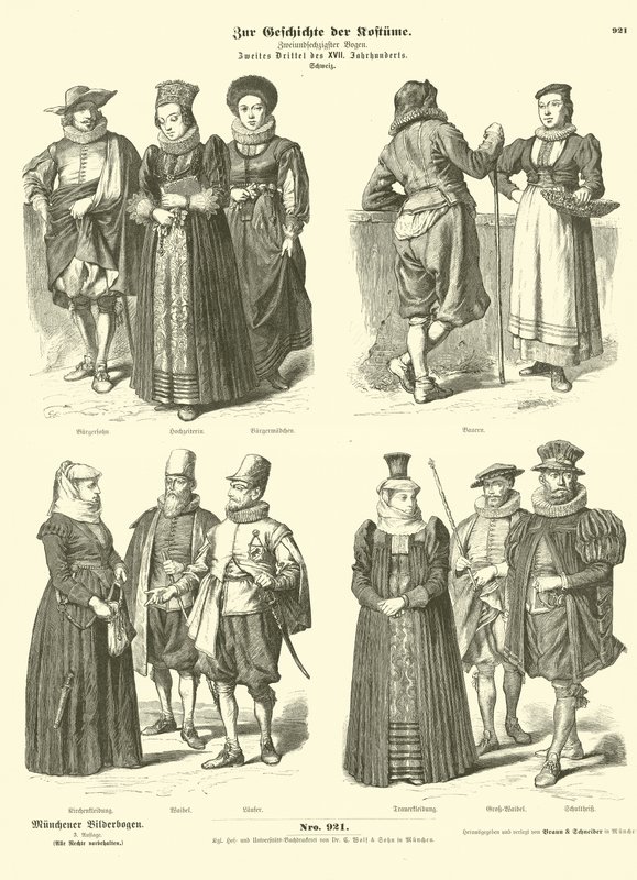 Costumi svizzeri, metà XVII secolo da German School