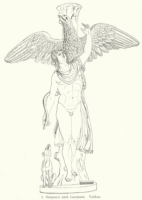 Il rapimento di Ganimede, da una scultura dello scultore greco antico Leochares da German School