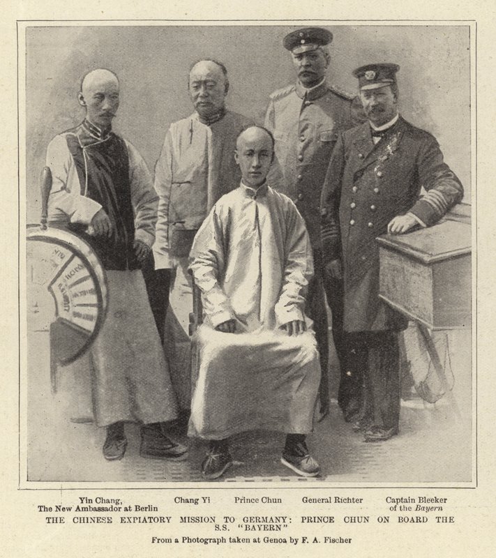 La missione espiatoria cinese in Germania, il principe Chun a bordo della S S "Bayern" da German School
