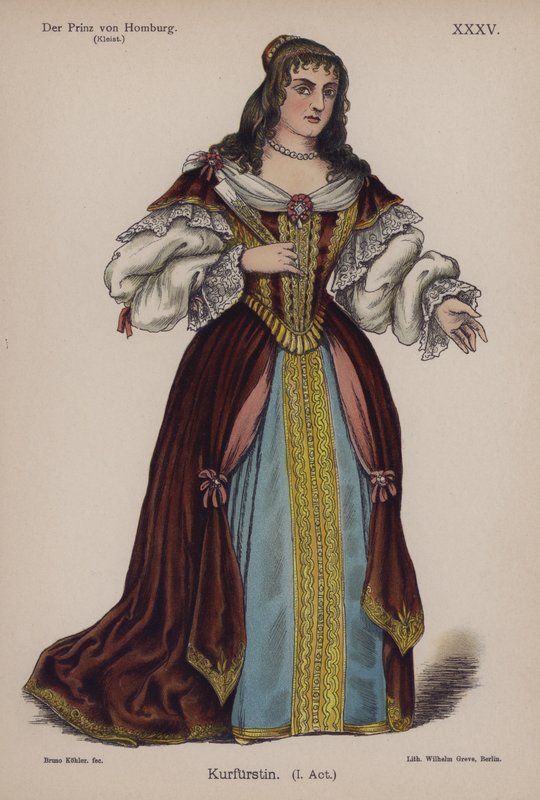La duchessa di Brandeburgo, da Il principe di Homburg di Heinrich von Kleist da German School