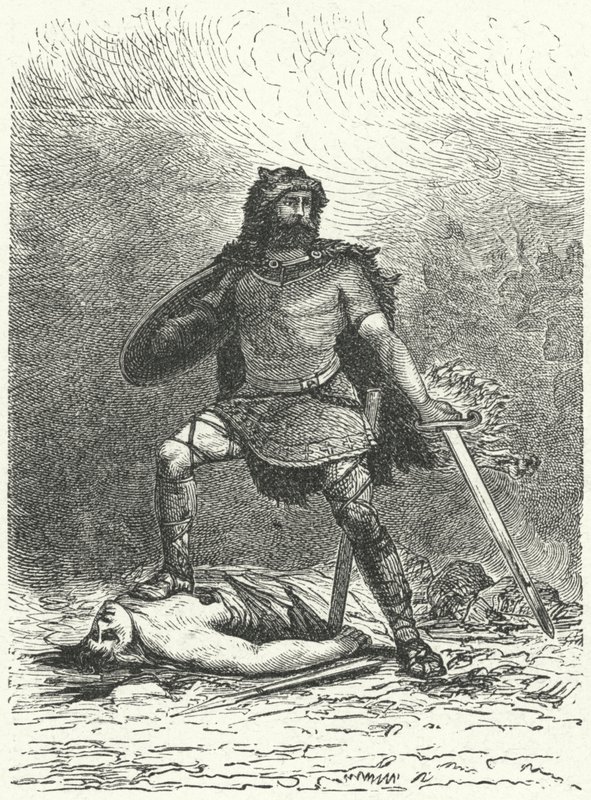 Il dio norreno Tyr (incisione) da German School