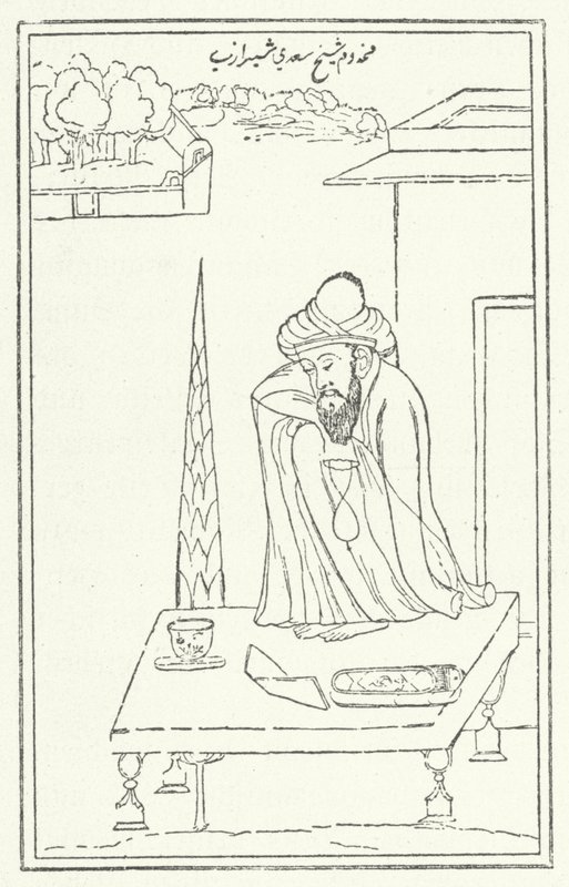 Il poeta persiano Saadi (incisione) da German School