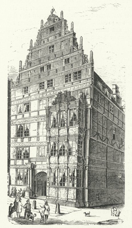La casa del polimata tedesco Gottfried Wilhelm Leibniz ad Hannover (incisione) da German School
