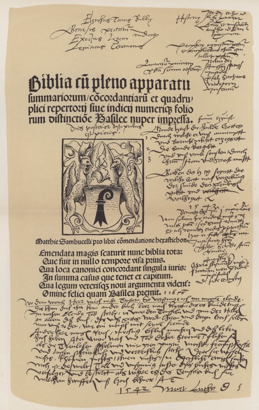 Pagina del titolo della Bibbia di Martin Lutero da German School