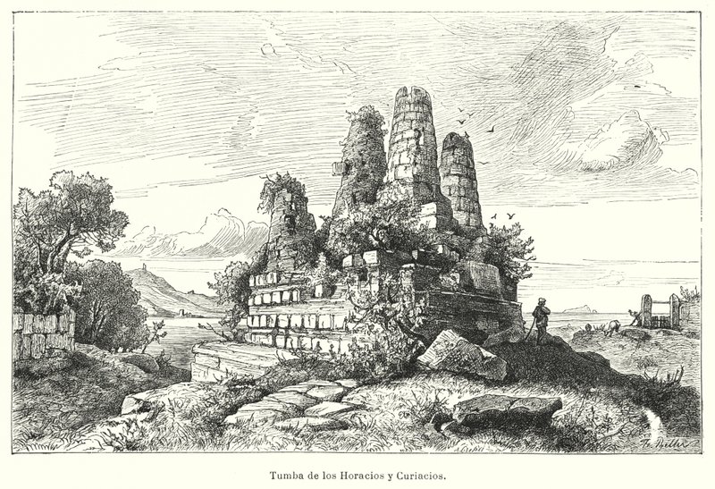 Tomba degli Orazi e dei Curiazi, guerrieri della leggenda romana antica da German School