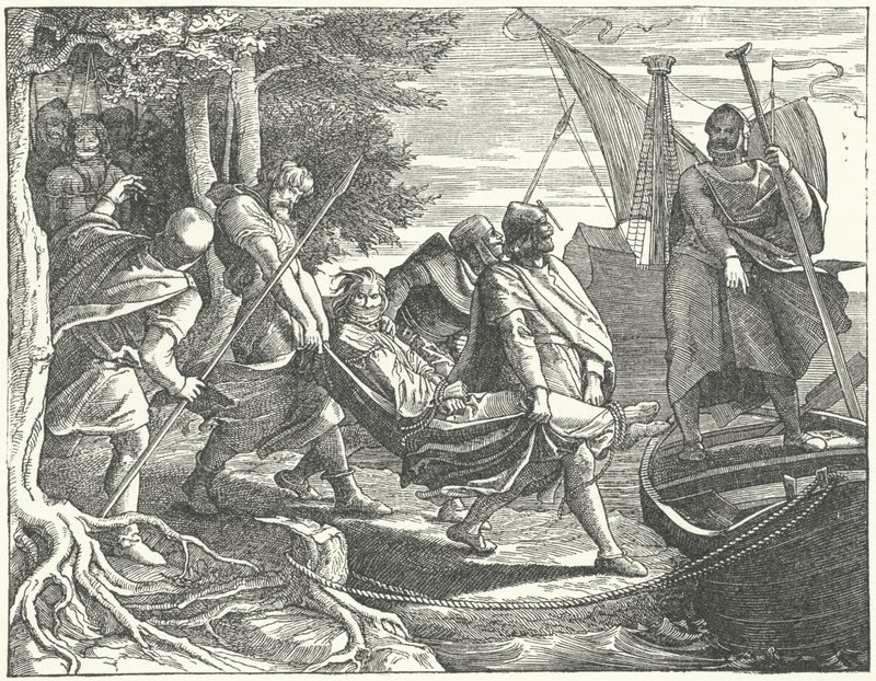 Valdemaro II di Danimarca fatto prigioniero da Enrico I, conte di Schwerin da German School
