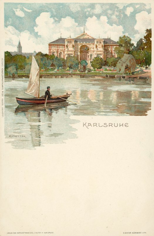 Veduta della città di Karlsruhe in Germania da German School