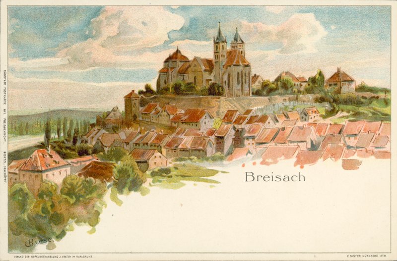 Veduta della città di Breisach, Germania da German School
