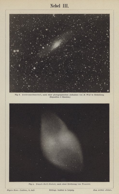 Vedute della Nebulosa di Andromeda e della Nebulosa Manubrio da German School