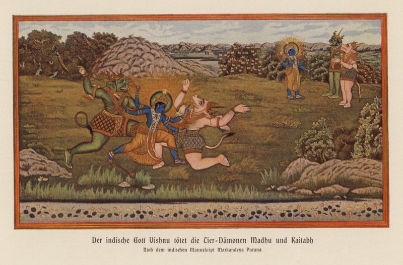Vishnu uccide i demoni Madhu e Kaitaba da German School