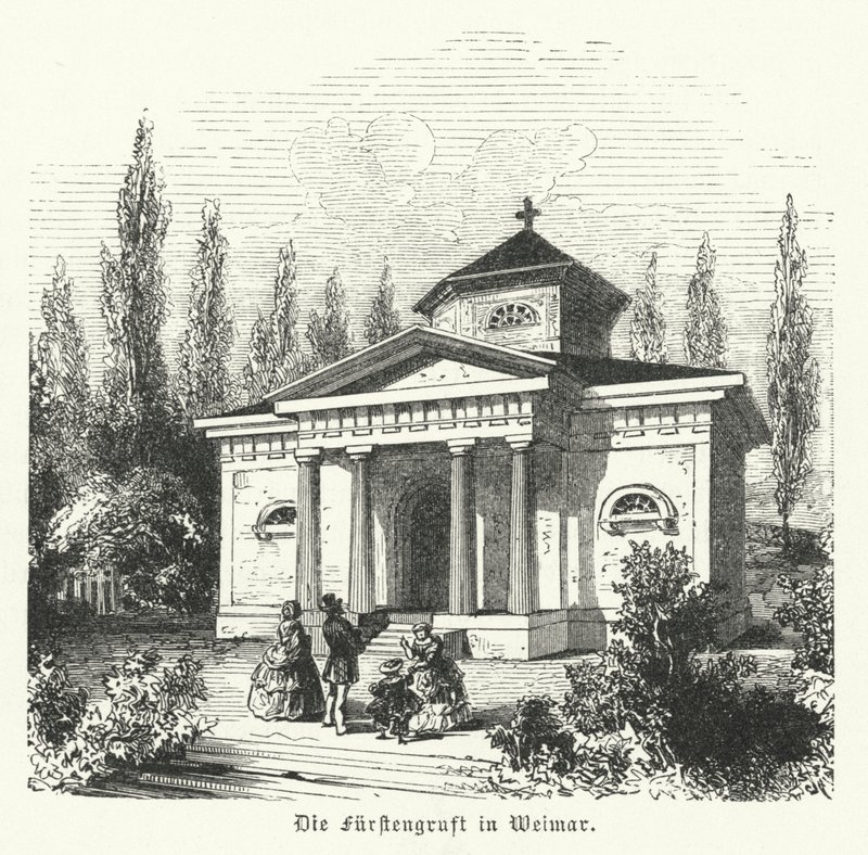 Weimarer Fürstengruft, cappella funeraria dei Duchi di Saxe-Wemar-Eisenach e luogo delle tombe degli autori tedeschi Johann Wolfgang Goethe e Friedrich Schiller da German School