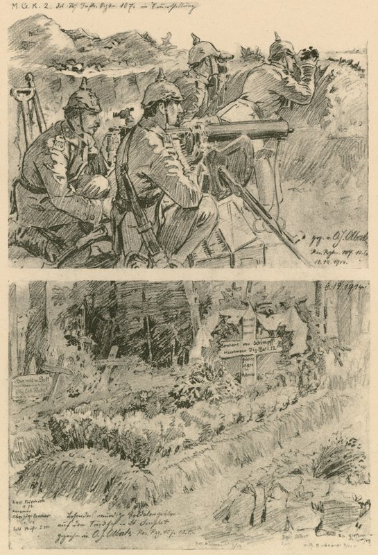 Scena di campo di battaglia occidentale da German School